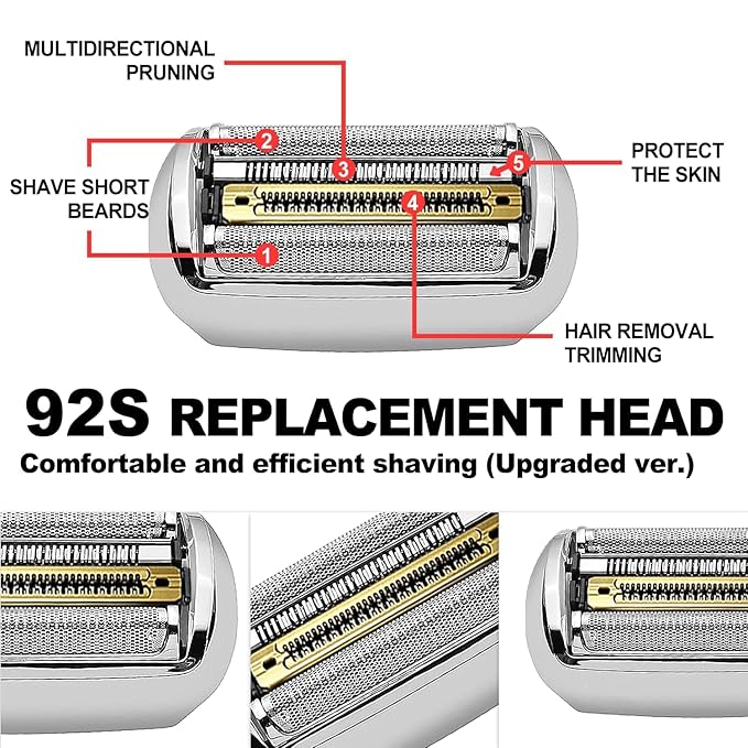 NEW Electric Replacement Shaver Head Series 9 92S Accessories Shaver Compatible with Series 9 Electric Razors 9290cc, 9291cc, 9370cc, 9293s, 9385cc, 9390cc, 9330s, 9296cc (Upgraded ver.)
