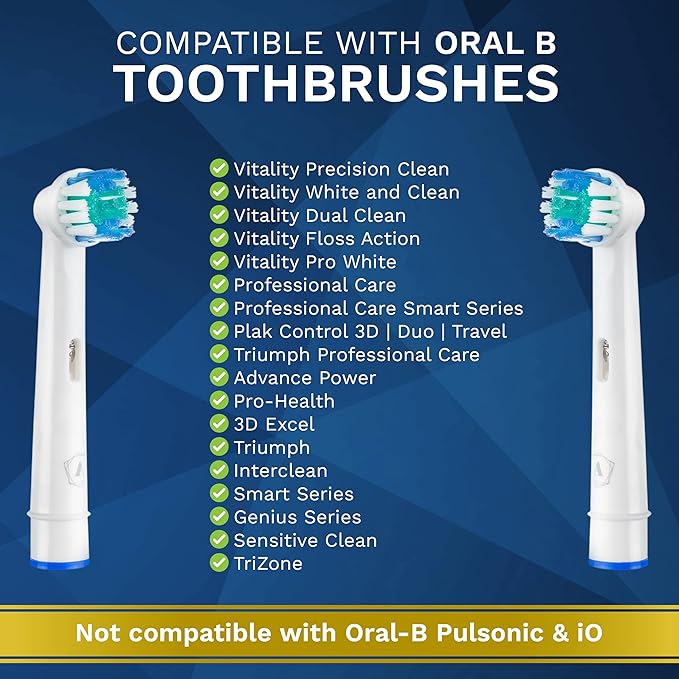 Replacement Toothbrush Heads Compatible with Oral B - 8 Pack Aster Toothbrush Head Compatible with Oral B Braun Electric Brush Heads Refill for 7000/Pro 1000/9600/ 5000/3000/8000