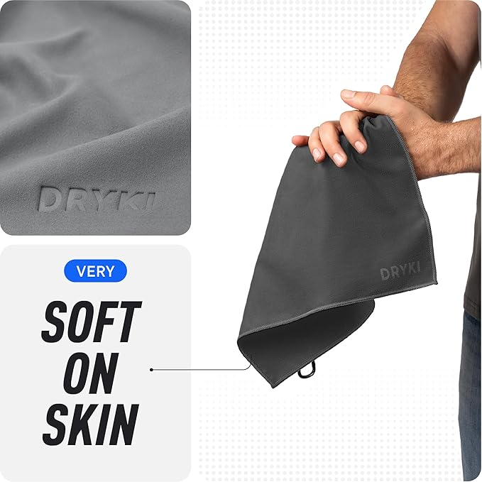 Sweat Absorbing Handkerchiefs - The Original Pocket-Sized Sweat Towels - Quick-Dry Microfiber Sweat Rags for Face, Hands, & Body - Gym, Sports, and Work (Greyscale: Large Size, 3 Pack)
