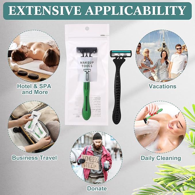 32 Pcs Men's Disposable Razors Bulk 3 Blade Shaving Razors for Sensitive Skin Comfortable Head Shave Valentine Gifts