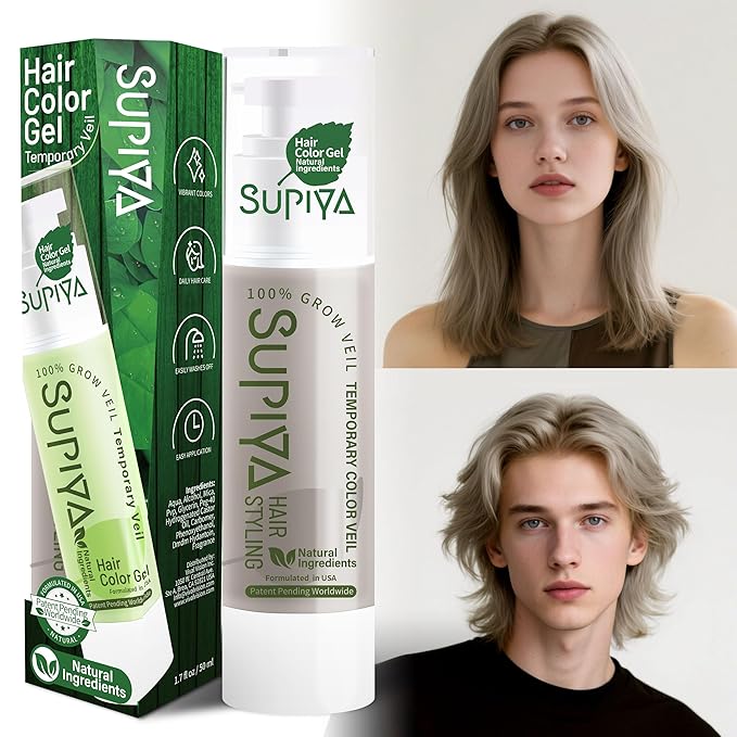 Temporary Hair Color Gel,Hair Dye Color Gel Washable Natural Instant Hair Color Wax for DIY Hairstyle for Kids Men Women(Color #1-2)