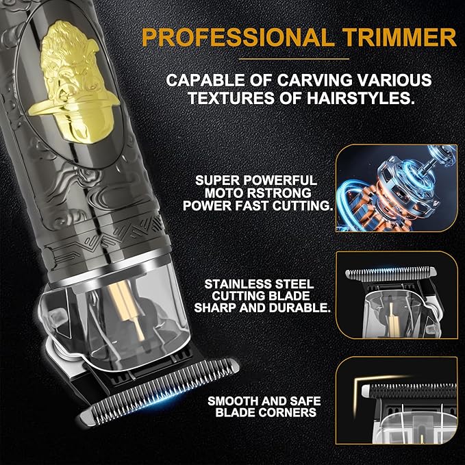 Professional Cordless Hair Clippers and Precision Beard Trimmer Set for Men, Barber-Grade Grooming Kit with Foil Shaver & USB Rechargeable Hair Cutting Machine, LED Display, Gifts for Men,Home Use