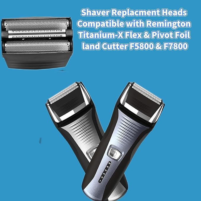 2 PACK BLACKShaver Replacement Foil Compatible with Remington TITANIUM-X Flex & Pivot Foil and Cutter F5800 & F7800,Shaver heads Fit for Remington F4900,F5800,F7800