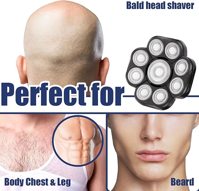 Universal Replacement Heads for Blade,Replacement Blades Compatible with Most Major Head Shaver Brands, Easy-to-Install Electric Razor Shaver Heads for Bald Men. (9 Black)