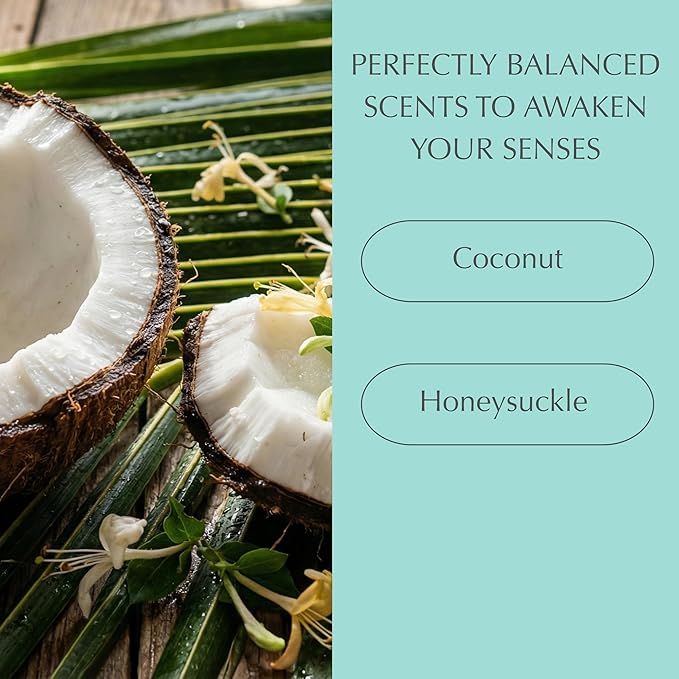 SpaScriptions Exfoliating Coconut Body Wash - 32 oz Scented Moisturizing Body Wash Scrub For Men and Women with African Black Soap for Smooth Skin and Brown Sugar for Gentle Exfoliation, Paraben Free