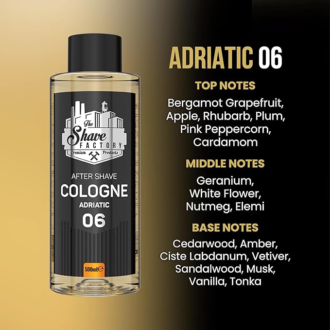 the shave factory After Shave Cologne Series - Cologne for Men, Aftershave for Men, Refreshes and Relieves Face and Skin (06 Adriatic)