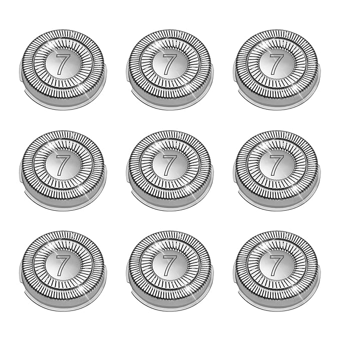 9 Pack SH70/71 Replacement Head Compatible with Philips Norelco Series 7000， Upgraded SH70/71 Compatibility Double blades for norelco 7000 replacement heads