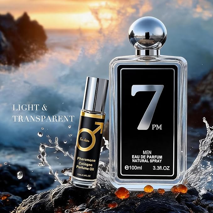 7PM Eau de Parfum for Men, Vibrant Fruity & Fresh Masculine Fragrance Spray, Long Lasting Cologne, 3.3 Fl Oz&Pheromone Parfum