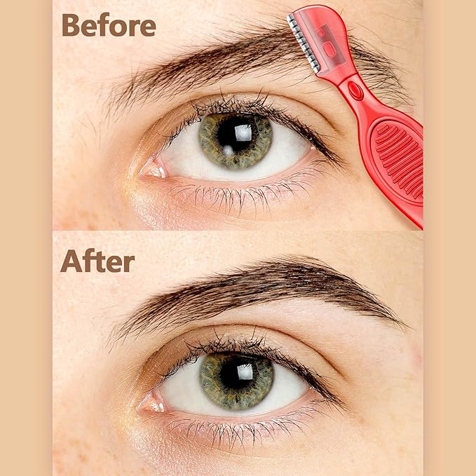 Mudder 28 Pcs Eyebrow Razor Knife Shaver Trimmer Shaver Multipurpose Exfoliating Tool Facial Hair Removal for Women Valentine Gift Giving (Color Mixing)
