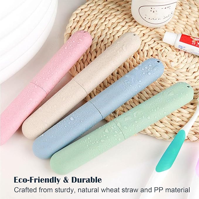 4-Pack Toothbrush Travel Case, Plastic Dustproof Breathable Travel Toothbrush Holders for Home, Travel, Business, Camping, School, Portable Travel Toothbrush Containers