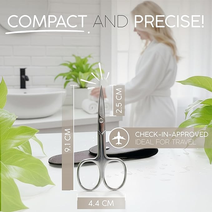 Solingen Nail Scissors Curved Blade – Precision German Steel for Fingernails & Toenails, Manicure & Pedicure, Extra Sharp with Stylish Storage Case