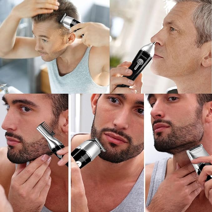 SMINIKER Professional 5 in 1 Multi-functional Waterproof Man's Grooming Kit Hair Clippers Beard Trimmer Kit Body Groomer Kit of Mustache Trimmer Nose Hair Trimmer Precision Trimmer