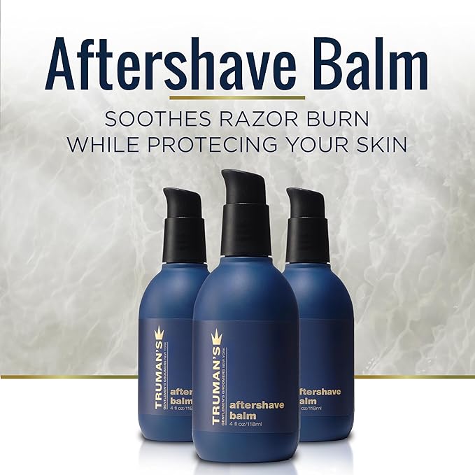 Truman's Gentlemen's Groomers Men's Aftershave Balm, Soothing & Moisturizing for Smooth, Hydrated Skin, 4 fl. oz.