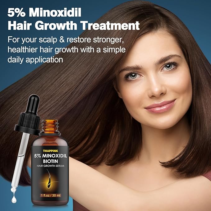 5% Minoxidil Hair Growth Serum Kit for Men and Women, Hair Growth Biotin Serum Oil for Hair Beard Regrowth Treatment Hair Loss Solution