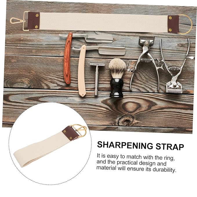NOLITOY Professional Razor Strop for Sharpening and Polishing Canvas Double-sided Strap for Straight Razors Scissors and Fine Edges Essential Tool for Barbers and Shaving Enthusiasts