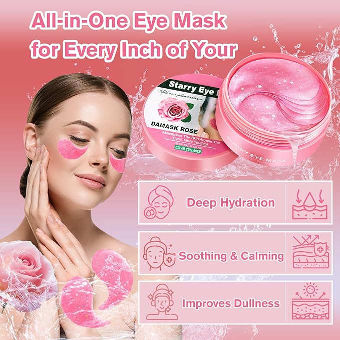 Pack of 60 Eye Pads, Eye Pads Against Dark Circles, Eye Bags, Wrinkles, Eye Pad Mask, Suitable for All Skin Types, Especially for Dry, Sensitive, and Dull Eye Skin