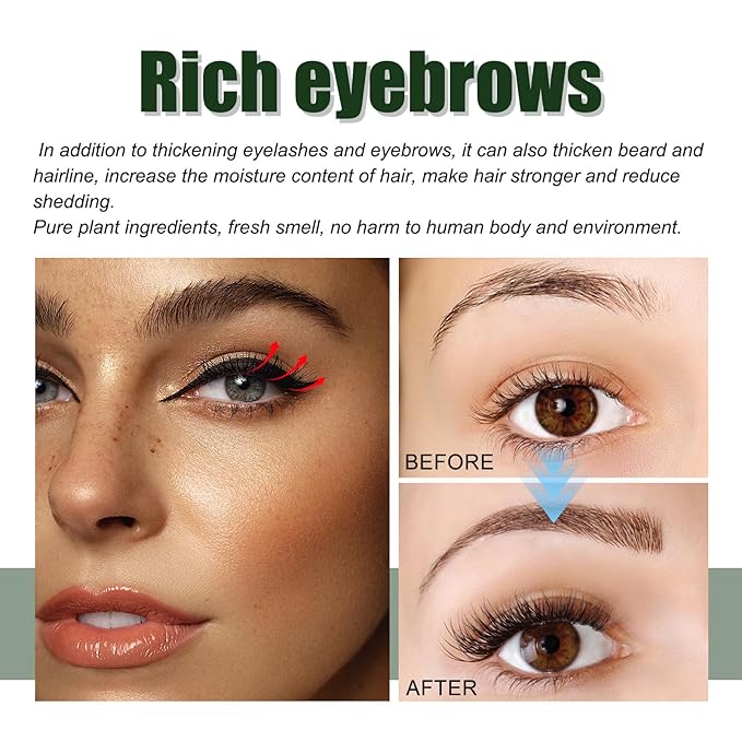 10ml Grass Cilia Nourishing Liquid for Eyelash & Eyebrow Growth – Natural Hair Serum to Thicken Lashes, Brows, Beard & Hairline
