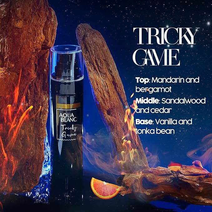 Body Spray For Men, Mens Body Spray, Deodorant For Men Refreshing Fragrance Mist, Pack of 3, Each 3.4 Fl Oz, Tricky Game, Blue, Agiomme