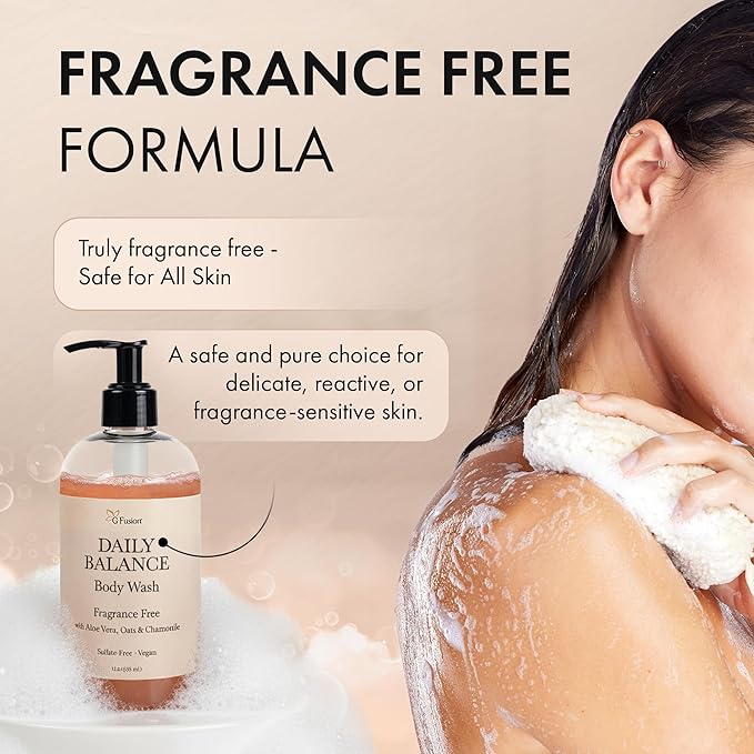 Daily Shower Gel Moisturizing Body Wash - Natural Fragnance Free Body Wash - Shower Gel For Dry & Sensitive Skin - Kids Soap - Organic, Vegan, Sulfate-Free - Bath Gel - Bath Soap with Oats
