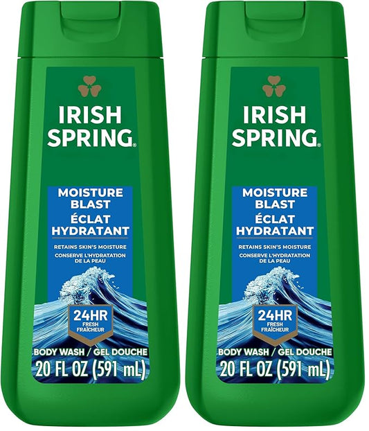 Irish Spring Moisture Blast Body Wash for Men, 20 Oz (Pack of 2)
