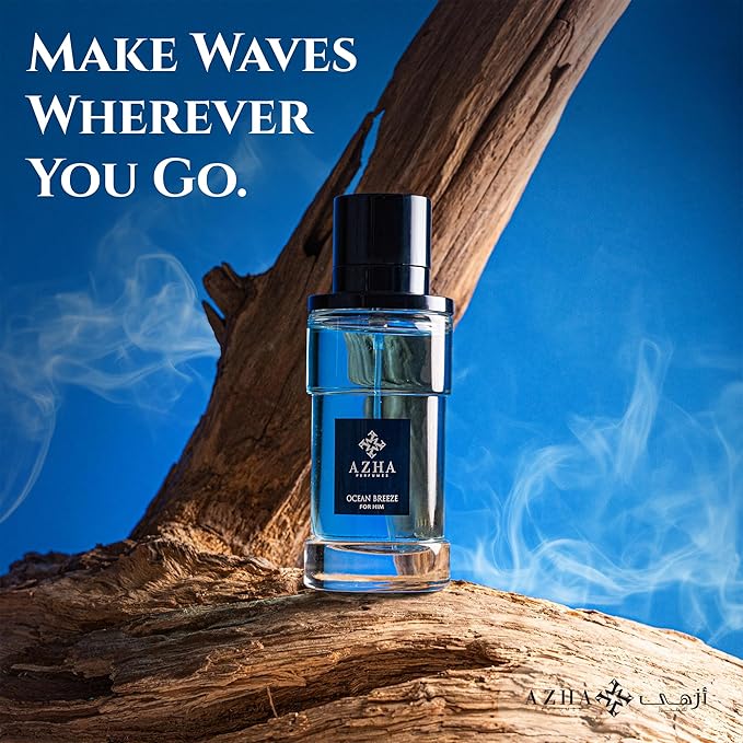 Ocean Breeze Eau De Parfum Men Spray 100ML (3.38 OZ) Arabian Perfume for Men Aromatic Fougere Notes Of Lemon, Mandarin And Musk, Long Lasting Perfume For Men, Luxurious Fragrance