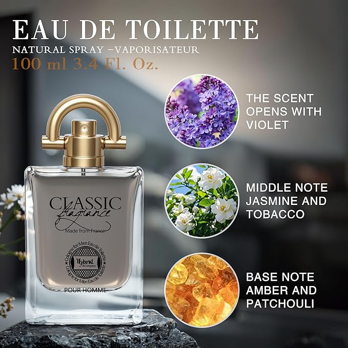Hybrid & Company Men's 4 Pcs Classic France Pour Homme Greet Adventure Eau De Toilette Perfume