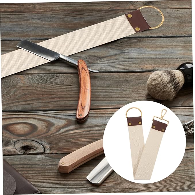 PartyKindom Portable Canvas Sharpening Strap for Razor Scissors Durable Barber Strop for Straight Razors Knives and Fine Edges Father Day Gift