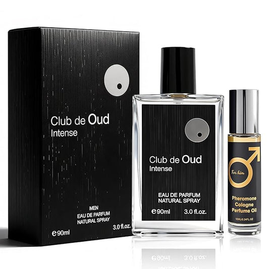 Club De Oud Intense Men's Cologne 3.0 Fl. Oz, Bold Intense Oud & Woody Notes, Modern Masculine Eau De Parfum