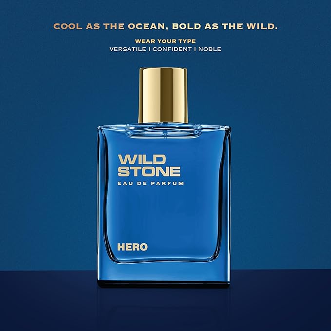 Wild Stone Hero Eau De Parfum | 3.38oz,100 ml | Luxury EDP Perfume for Men | Intense Long Lasting Premium Fragrance | Woody & Warm Spicy Notes | 100% Liquid Scent | Best Perfume for Gifting