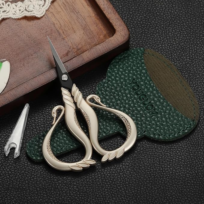 Little Detail Scissors with Cover, Needlework Scissor for Sewing Embroidery Craft Crochet Cross Stitch Yarn, Sharp Thread Snips