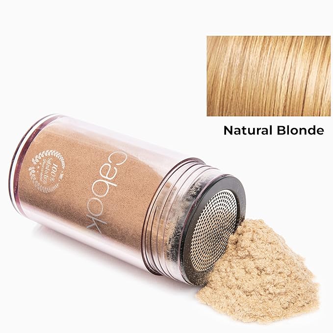 Caboki Hair Fibers for Thinning Hair – Natural Plant-Based Hair Powder for Men & Women – Instantly Thicker Fuller Looking Hair – Wind & Sweat Resistant – 30g, 90-Day Supply, Natural Blonde
