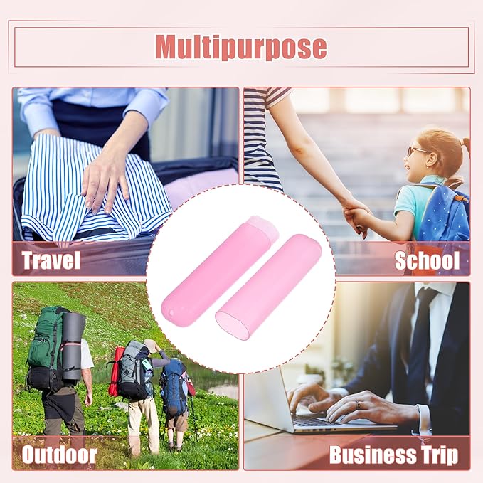 VOCOSTE 2 Pcs, Toothbrush Travel Case, Plastic, Lightweight Traveling Toothbrush Holders Case, for Travel Business, Pink Orange, 7.48"x1.06"