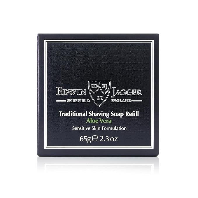 Edwin Jagger SSAV Aloe Vera 99.9% Natural Traditional Shaving Soap 2.3 oz Refill