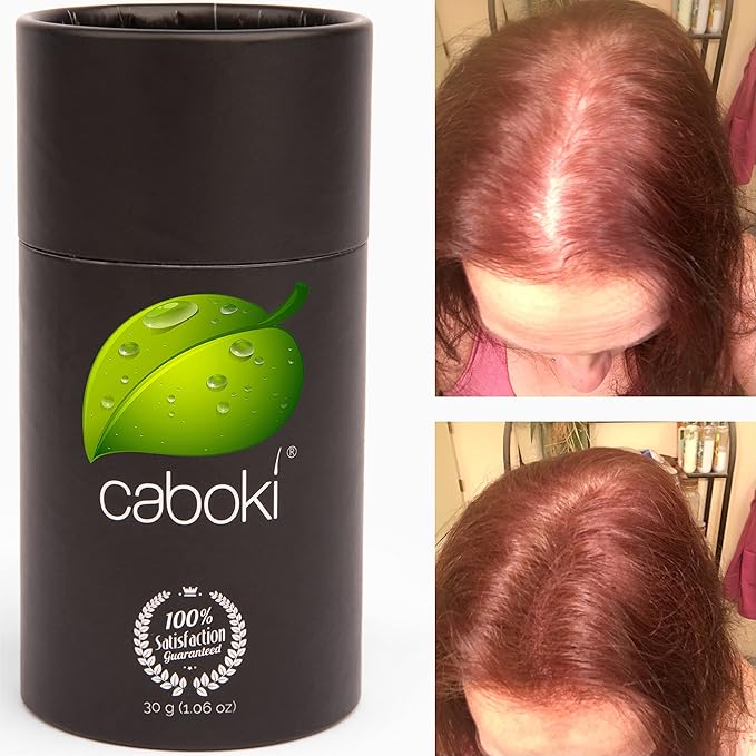 Caboki Hair Fibers for Thinning Hair – Natural Plant-Based Hair Powder for Men & Women – Instantly Thicker Fuller Looking Hair – Wind & Sweat Resistant – 30g, 90-Day Supply, Light Auburn
