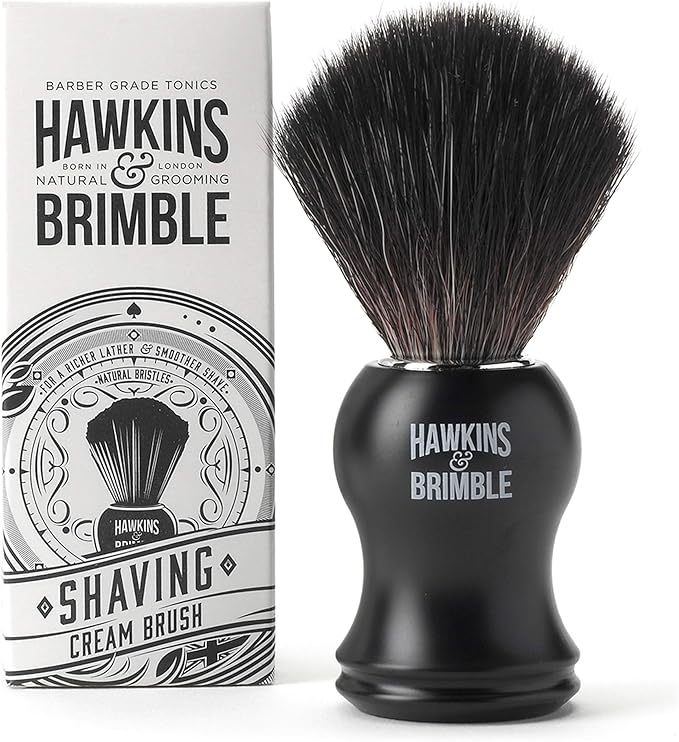 Hawkins & Brimble - Luxury Shaving Brush for Men - For a Richer Lather and Smoother Shave Brush for Mens with Synthetic Soft Bristles and Vegan Friendly - Mens Grooming Synthetic Shaving Brush
