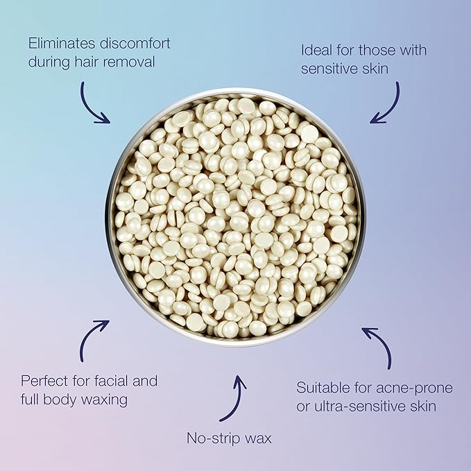 Satin Smooth Ultra Sensitive Zinc Oxide Hard Wax Beads – Thin-Film Pebble Wax for Hair Removal, Ideal for Face & Bikini Area, 23 oz