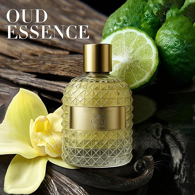 Men's Cologne Valentine Nero Glod Eau De Toilette Natural Body Spray Perfume Long Lasting Fragrance 3.4 Fl Oz Daily Used