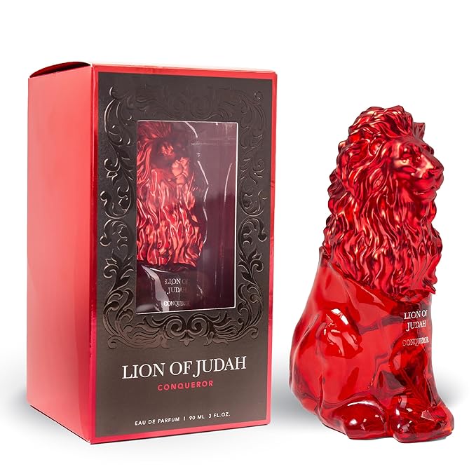 LION OF JUDAH Conqueror - Long-Lasting EDP Fragrance Comes in Elegant Lion-Shaped Glass Bottle - Men's Cologne with Cinnamon,Amber & Vanilla Notes (90ml)