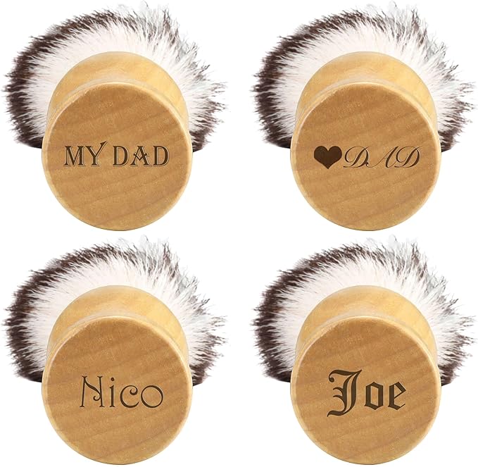 Aethland Personalized Shaving Brush Set for Men Dad, Customized Name Letters Shave Brush Stainless Steel Shaving Razor Holder Soap Bowl Mug Shaving Brush Kit for Men Gifts