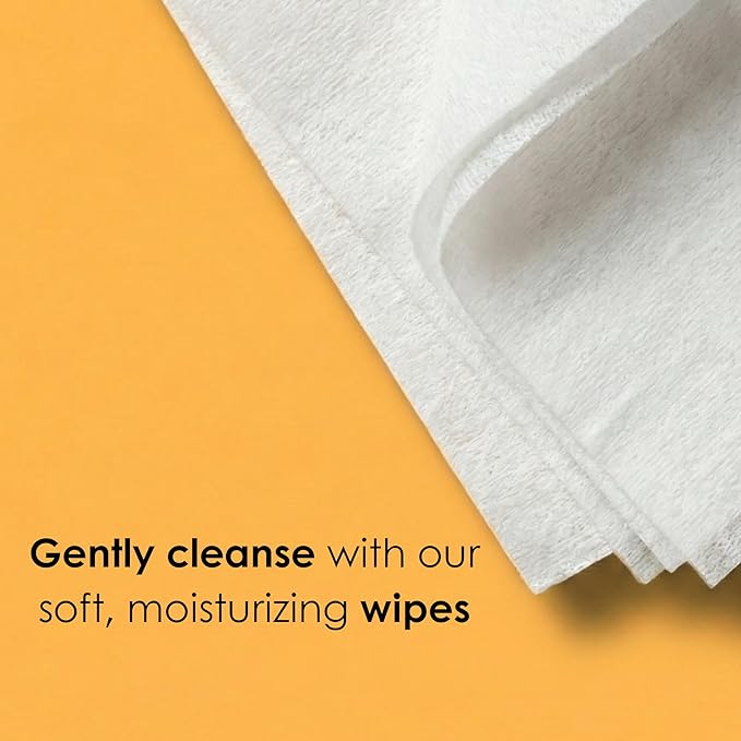 Global Beauty Care Glowing Makeup Remover Wipes - Gentle Daily Facial Cleansing Wipes for Sensitive Skin, Vitamin C Infused with Niacinamide, AHAs, & Vitamin E, Travel-Friendly, 60 Count (1-Pack)