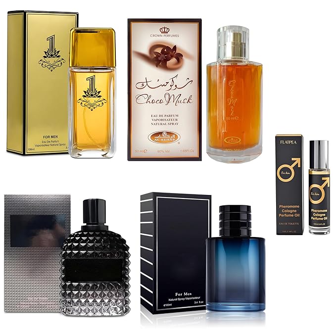 Men's Cologne Gift Set - Variety Pack of 4 Long Lasting Fragrances with 10ml Pheromone Cologne for Men Kit EDP/EDT (Combo A)
