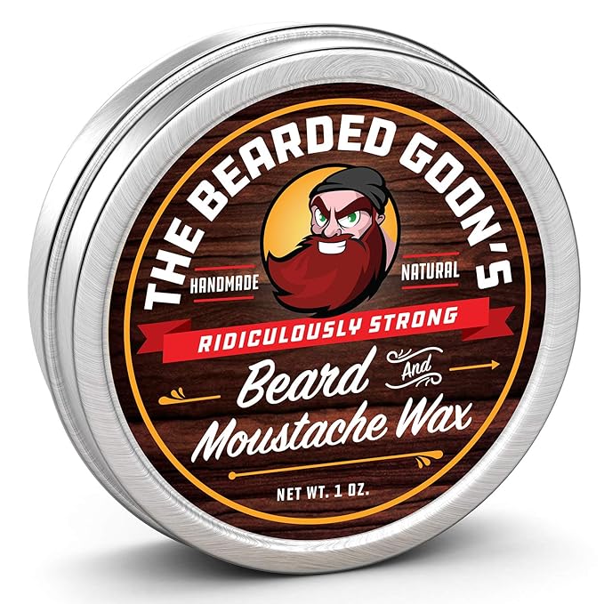 Ridiculously Strong Mustache and Beard Wax (2 Tins) - 100% Natural, All-Day Styling Control with Ultra-Strong Hold, 1 oz. each…