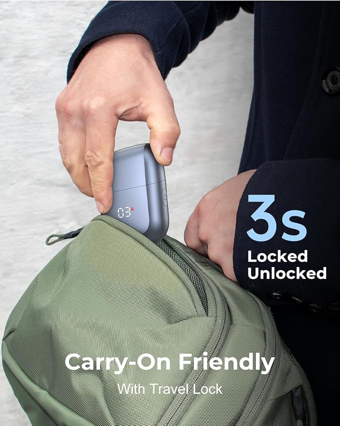 Men's Foil Shavers,Mini Electric foil Shaver for Men, Compact Face, IPX7 Waterproof Wet&Dry Cordless Razor, LED Display, USB-C Fast Rechargeable,Electric foil Shaver,3 Razor Rechargeable