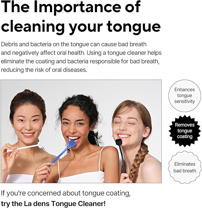 Tongue Scraper – Dual Scraper & 120 Micro Brushes for Fresh Breath, Soft TPE, Anti-Gag Design (White)