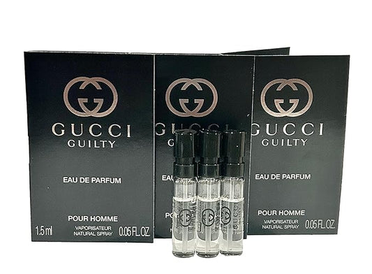 Gucci Guilty Sample Perfume MEN Guilty Guilty PARFUM Spray Pour Homme Size 1.5 ML / 0.05 (set of 3)