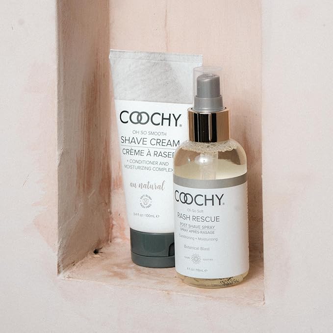 Coochy Rash Rescue Post Shave Spray - Natural Hydrating After Shave Skincare Moisturizer - Ingrown Hair Body Mist - Botanical Blast, 4 fl oz/118 mL