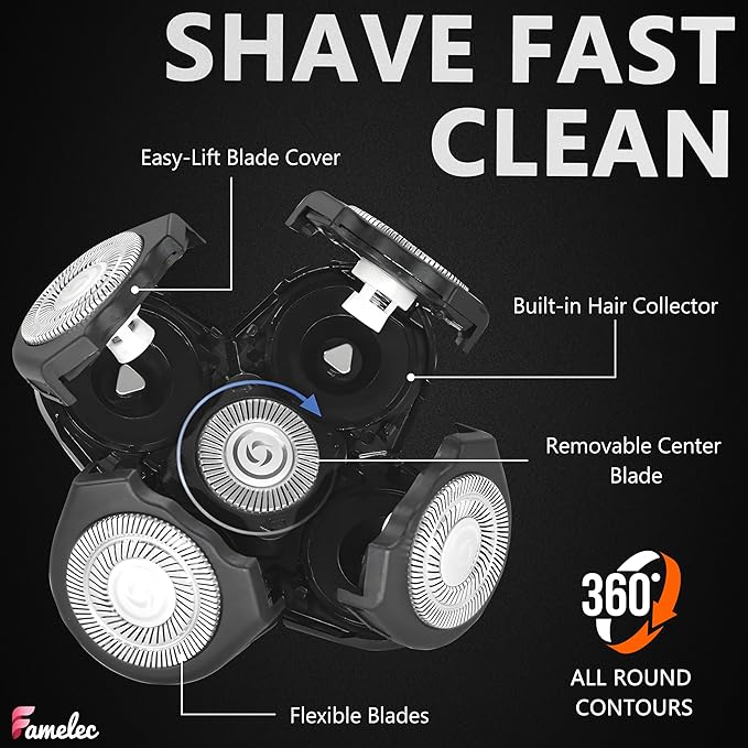 3 Pack Freedom Shaver Heads Compatible with Freedom Grooming Replacement Blades for Bald Men Head Shaver Kit, Refills Waterproof Razor Kits Fit for Electric Razor Shaver Replacement Blades