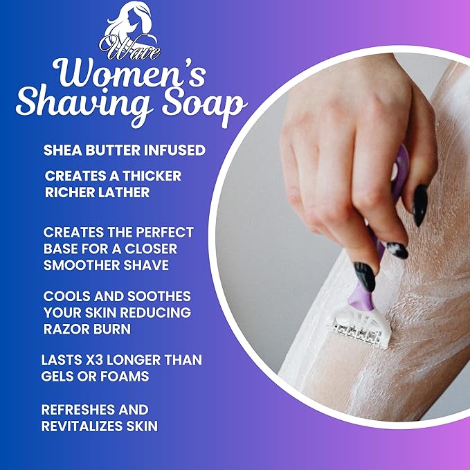 Orchid Scented Shaving Soap for Women – Shea Butter Enriched Moisturizing Bar for Sensitive Skin – Long-Lasting, Smooth Shave for Legs, Underarms & Bikini Area