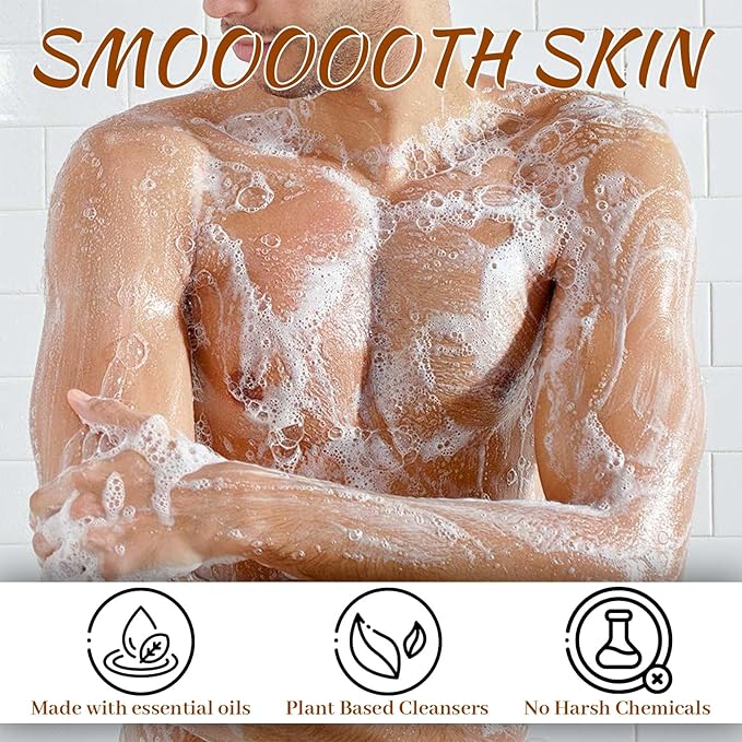 3 PCS Sandalwood Soap, Natural Exfoliating 4in1 Hair, Body, Face & Shaving Mens Bar Soap with Plant-Based Cleanser, Organic Handmade Bath Deodorant Moisturizing Shower for Women All Skin Types