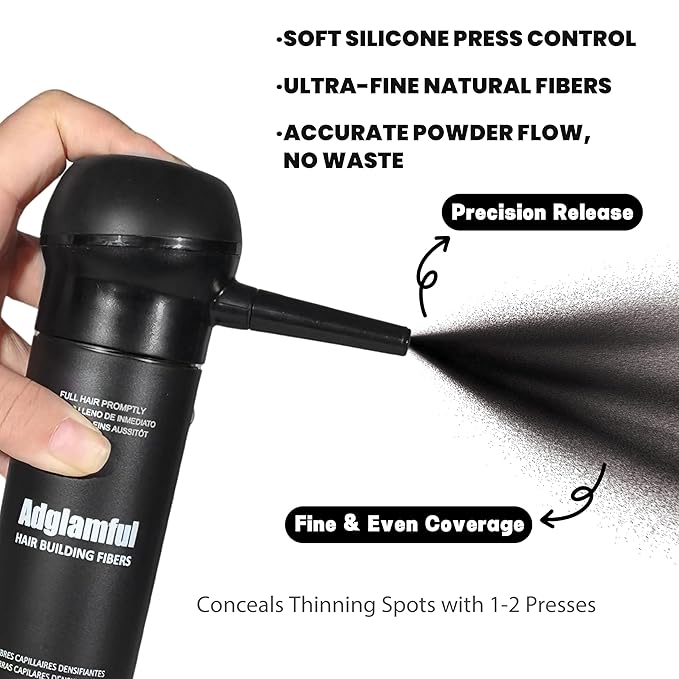 Hair Fibers for Thinning Hair, Hair Building Fibers Spray with Spray Applicator, Undetectable & Long-lasting, Instant Hair Coverage for Men & Women (Medium Brown, 30g)